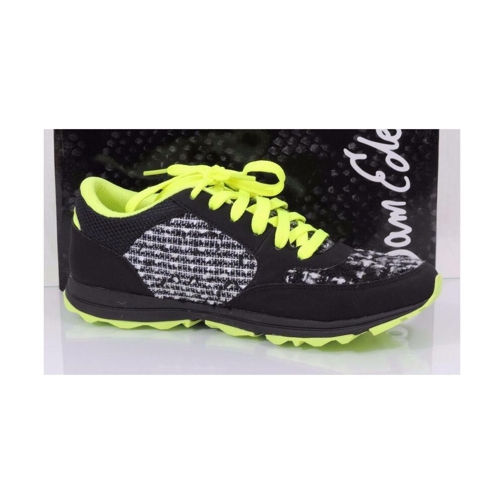Women's Shoes Sam Edelman DES Lace Up Fashion Sneakers Black / Green Size 9